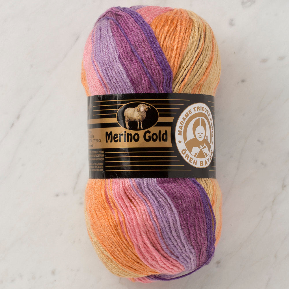 Örenbayan Merino Gold Batik Ebruli El Örgü İpi - 822